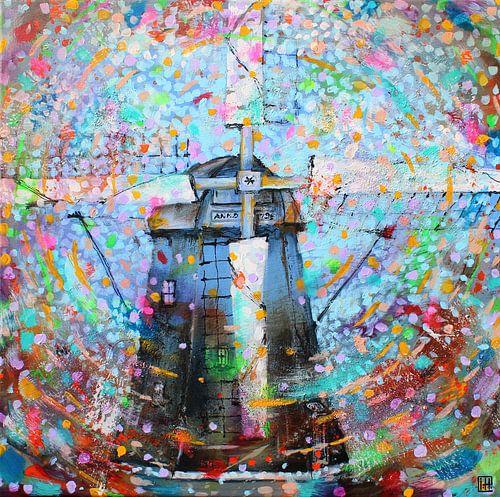 Schwarze Mühle von Atelier Paint-Ing