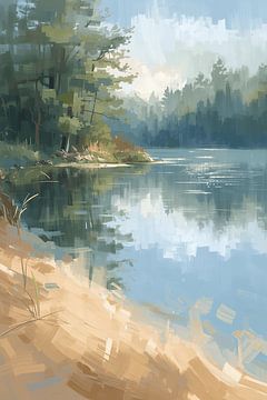 Quiet morning on the lakeshore by Dante S