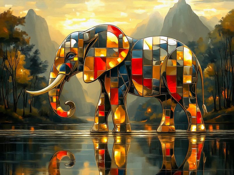 Patchwork elephant by Max Steinwald