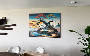 Japanese Landscape, Dali style, surrealism