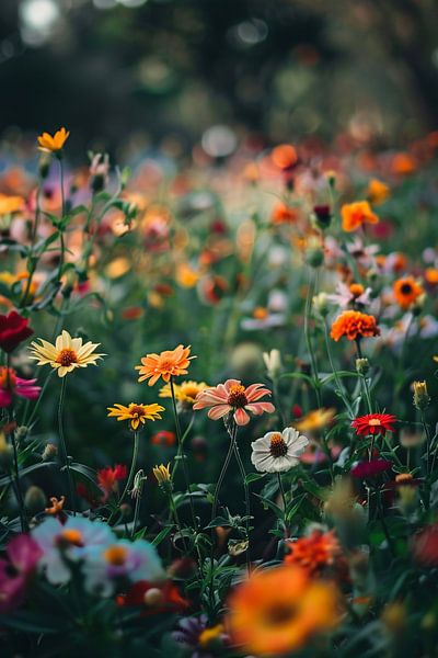 Colourful Field of Flowers in Summer Sun by Imperial Art House