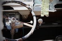 Interior of an old Citroën 2CV, ugly duckling