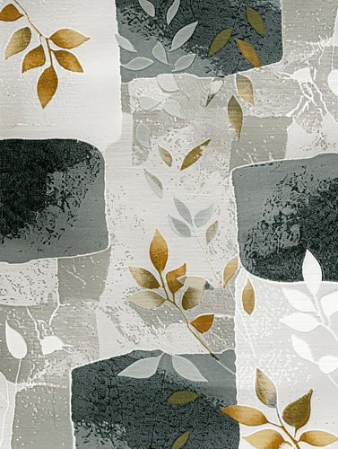 Botanisch patroon in Japandi stijl.