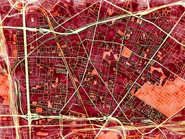 Karte von Aubervilliers im stil 'Amber Autumn'