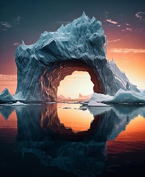 IJsberg bij zonsopgang van fernlichtsicht