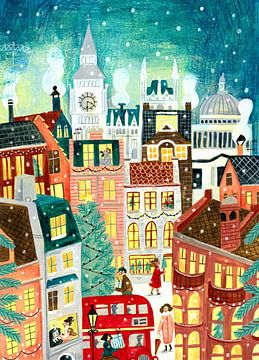 Kerstmis in Londen in de sneeuw van Caroline Bonne Müller