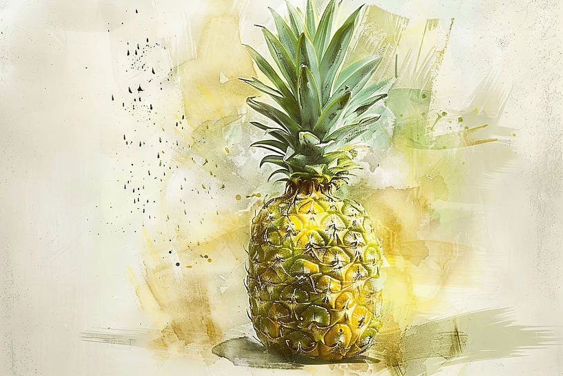 Aquarell Ananas von Poster Art Shop