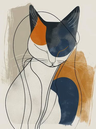 Cat Canvas  Print Style Abstract