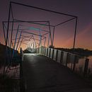 Light painting op de Balijbrug in het balijbos van Zoetermeer van Jolanda Aalbers thumbnail