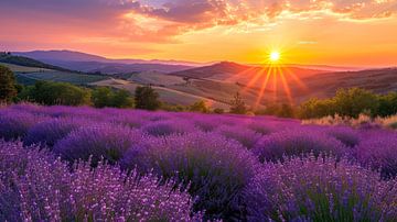 Lavender glow at Sunrise by Vlindertuin Art