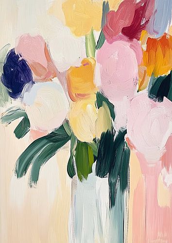 Flower Abstract Minimalist Painting Vase