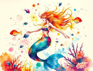Mermaid in coloursplash