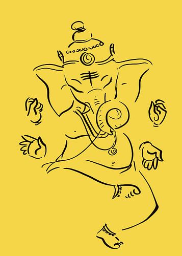 Minimalistische Ganesha-lijnkunst