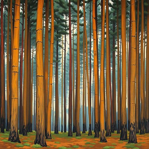 The Amber Sentinels: Een ritmische studie van verticaliteit en stilte in de High Pine Barrens