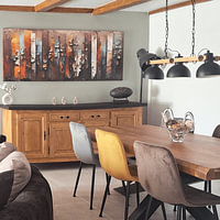 Klantfoto: Roestig industrieel abstract V van Whale & Sons, op canvas