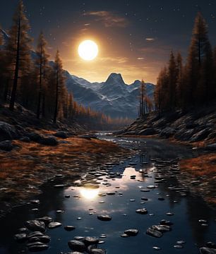 Paysage de montagne romantique