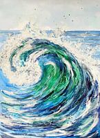 Blue wave in the sea