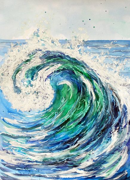 Vague bleue dans la mer par Sebastian Grafmann