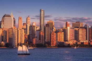 Lower Manhattan tijdens het gouden uur