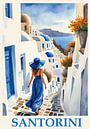 Travel Poster Santorini, Greece by Peter Balan thumbnail
