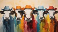 Cows with hats
