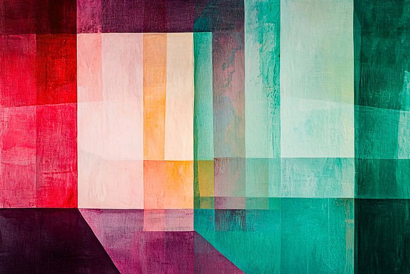 Geometrisch abstract kunst in kleur van Art & Soul Creations