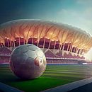 Voetbal in een stadion tijdens het WK in Qatar van Animaflora PicsStock thumbnail
