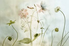 Veld met wilde bloemen in Japandi stijl van Japandi Art Studio