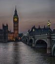 Big Ben tijdens zonsondergang met brug van Eddie Meijer thumbnail