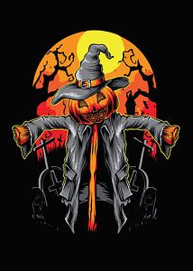 La fête d'Halloween de l'épouvantail