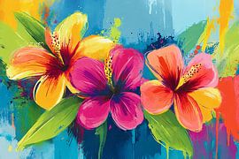 Tropische kleurrijke bloemen kunst van Imperial Art House