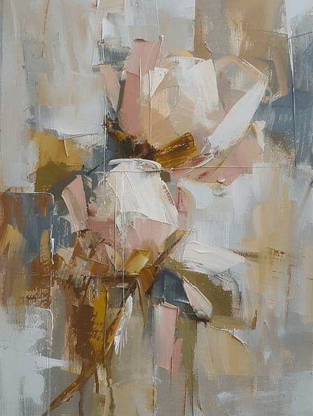 Peonies in Japandi style by Japandi Art Studio