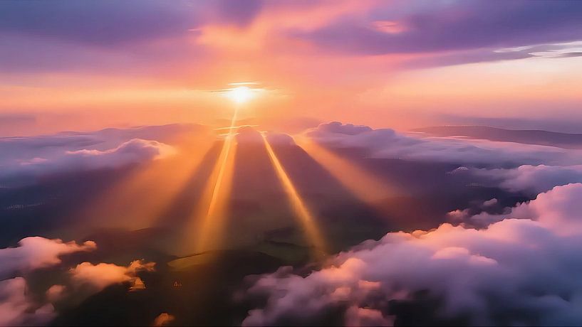 Coucher de soleil sur les nuages par Jean Pierre