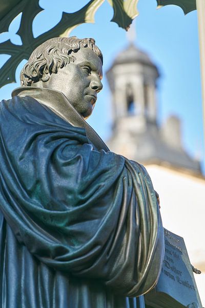 Martin Luther Denkmal auf dem Marktplatz von Wittenberg von Heiko Kueverling
