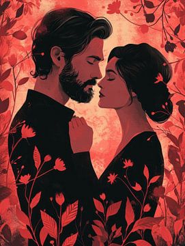 Teder Moment tussen Bloemen Liefde tussen 2 mensen van Eva Lee