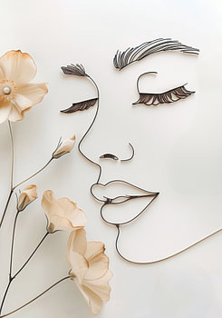 Shadow lines and delicate flowers