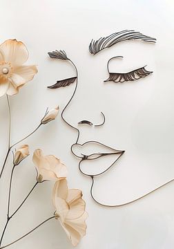 Shadow lines and delicate flowers by Bianca ter Riet