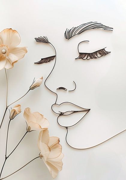 Shadow lines and delicate flowers by Bianca ter Riet