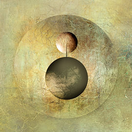 Minimalism. Gold and circles.