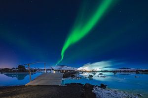 Blue Lagoon met Noorderlicht sur Edwin van Wijk