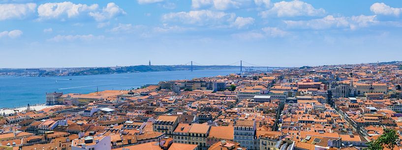 Panorama of Lisbon from Castelo de São Jorge, Portugal by Roger VDB