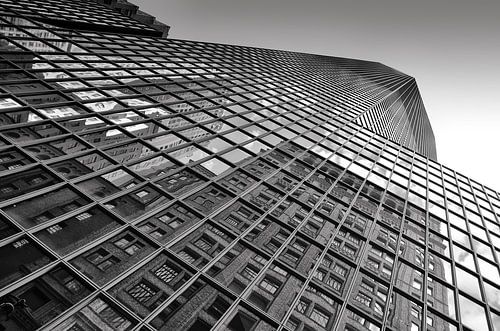 New York Old Meets New zwart wit