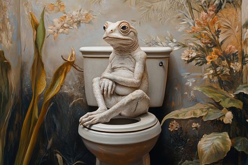 Pad op Toilet in Romantische Klassieke Schilderstijl