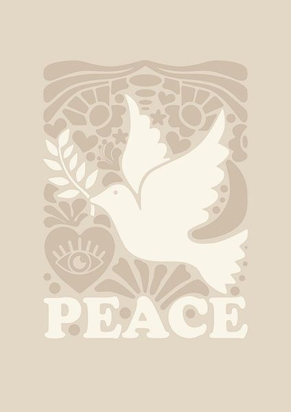 Grafik Peace - Beige 2.0 - Wandgalerie - Japandi - Abstrakt von Digital Art Lover