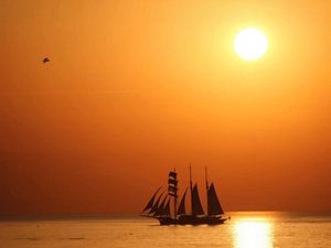 Segelboot am Horizont