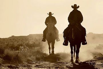 Cowboy and Horse Wall Art by Vlindertuin-Art