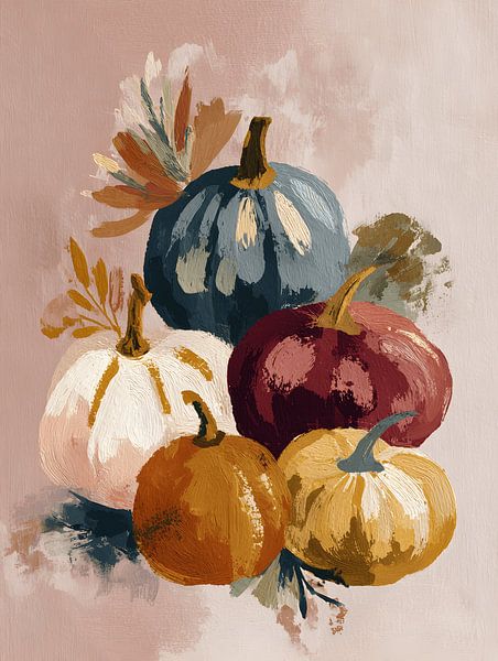 Stilleven met Herfstpompoenen van Gypsy Galleria
