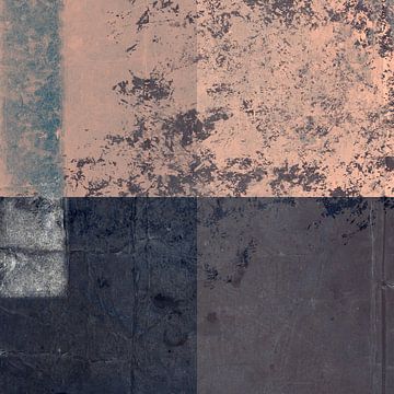 Quadrata. Abstrakte minimalistische Kunst Pastellrosa, warmes Grau und Braun von Dina Dankers