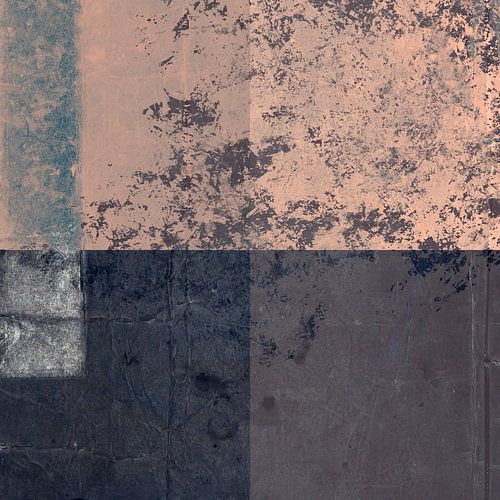 Quadrata. Abstracte minimalistische kunst pastel roze, warm grijs en bruin