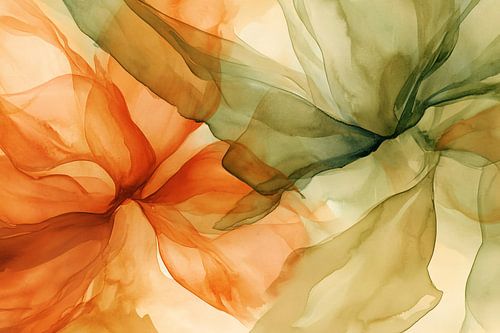 Abstracte vormen in warme tinten